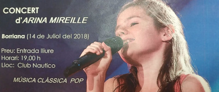 ACTUACION DE ARINA MIREILLE – MUSICA CLASICA-POP – 14 JULIO A LAS 19.00 H. – ENTRADA GRATUITA